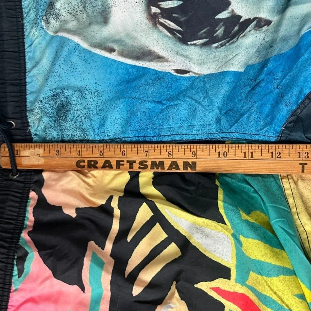 Maui and Sons x JAWS Mens XL Shark Retro Neon Swim Trunks Board Shorts